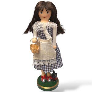 Holiday Nutcracker Girl With Scottie Dog Wooden Figurine 13 Inch Christmas Decor